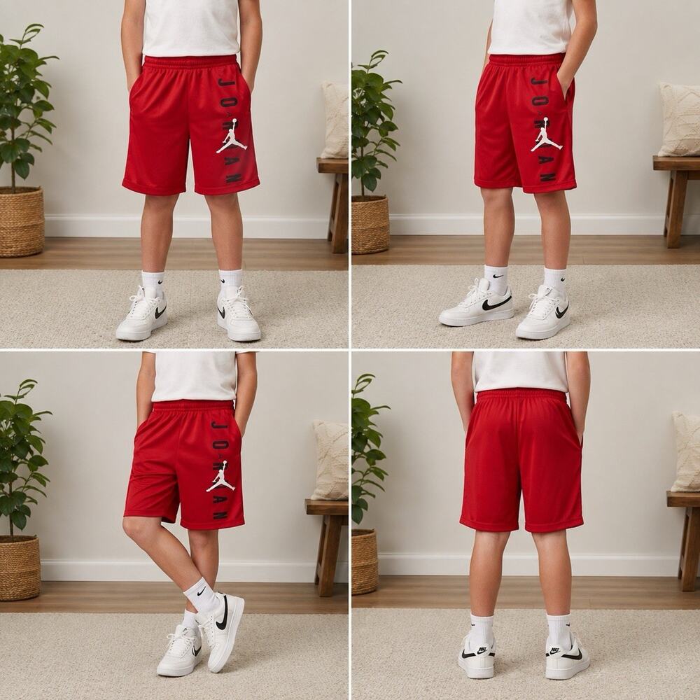 Jordan Boys L 12-13 Red Jumpman Basketball Athletic Shorts Youth